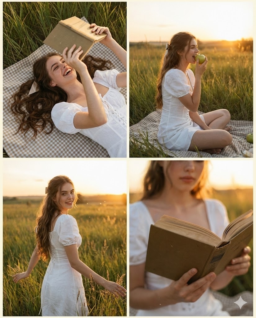 2x2 Grid Photo Generation with Identity Lock — Nano Banana Pro AI Generated Image