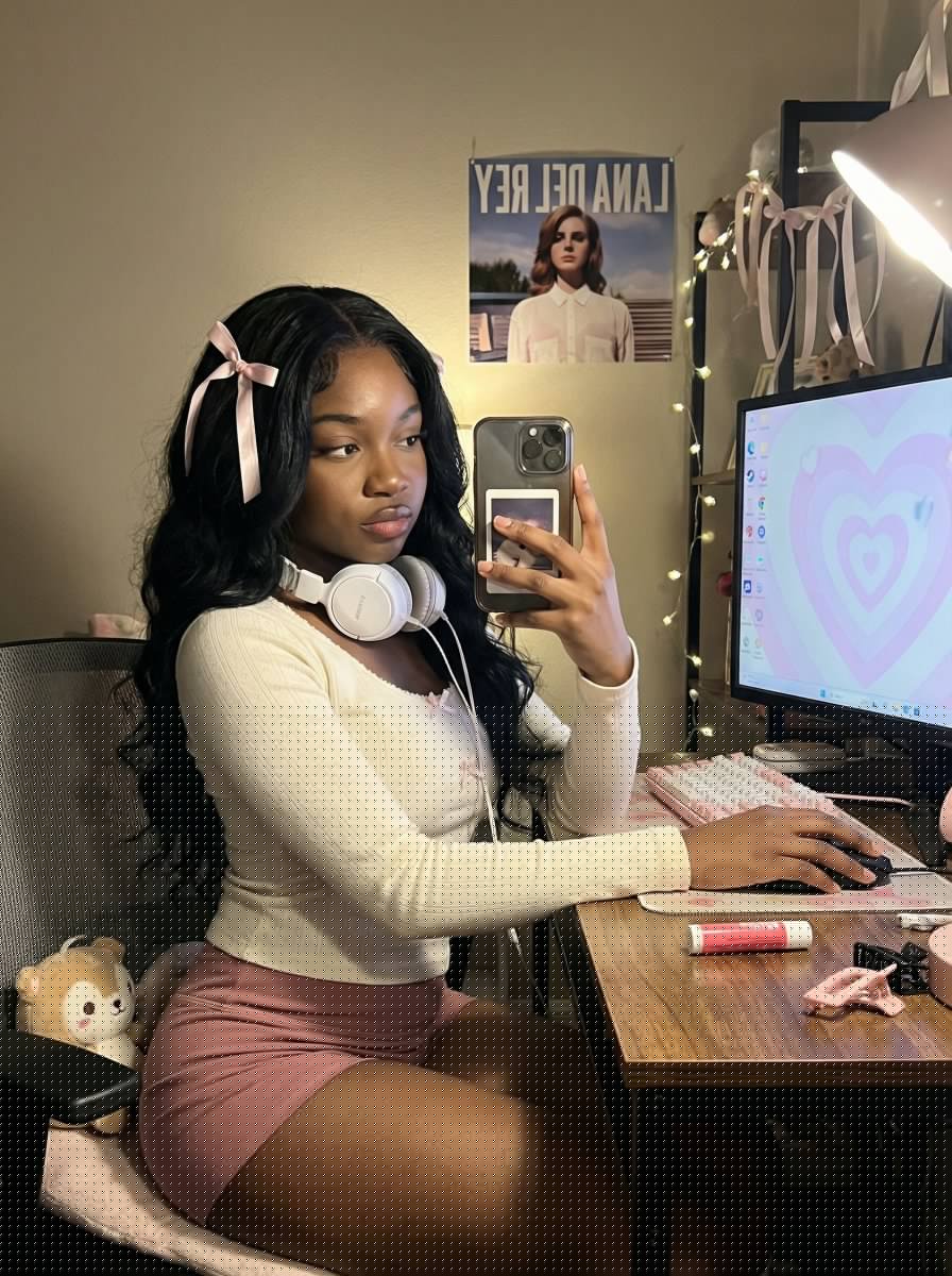 Coquette Gamer Girl Selfie in Bedroom — Nano Banana Pro AI Generated Image