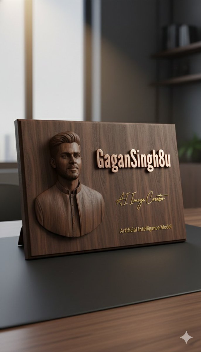 3D Embossed Executive Plaque Mockup from Reference Image — Nano Banana Pro AI Generated Image