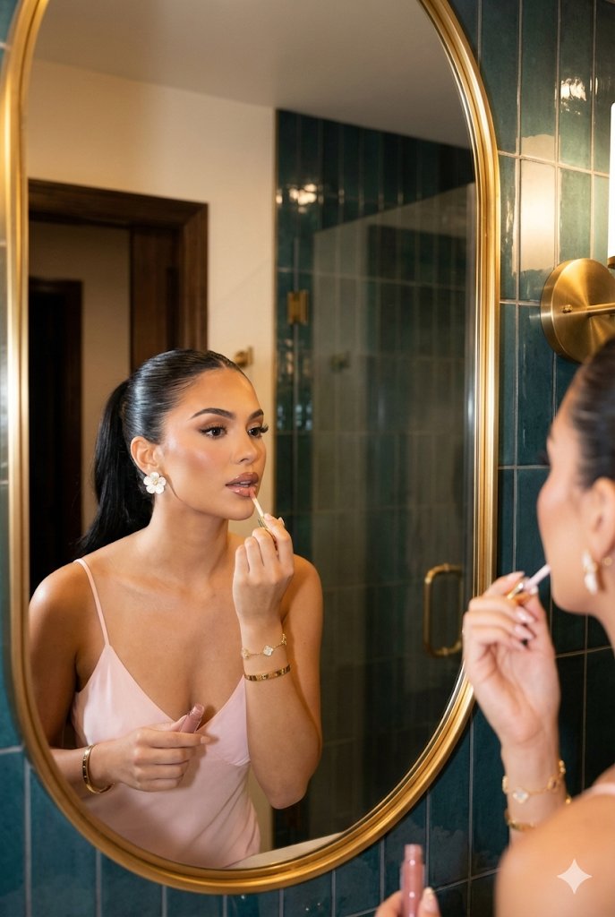 Detailed Configuration for Glamorous Mirror Reflection Image Generation — Nano Banana Pro AI Generated Image