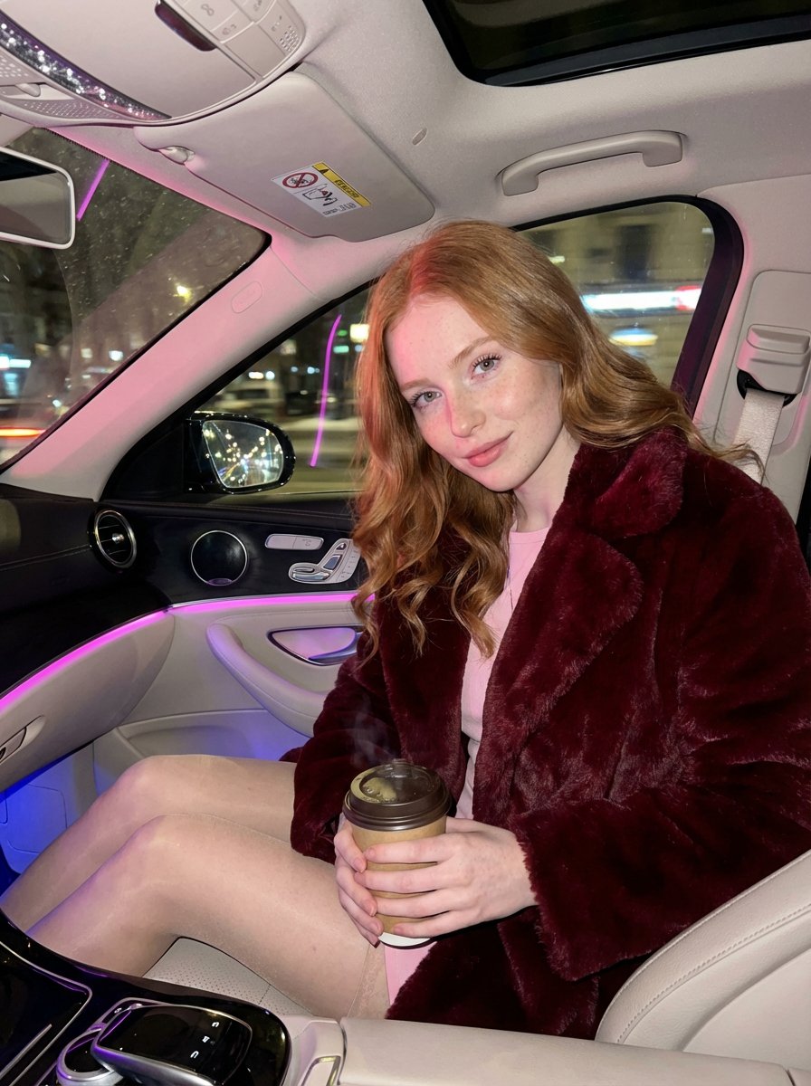 Intimate Luxury Car Interior Portrait — Nano Banana Pro AI Generated Image