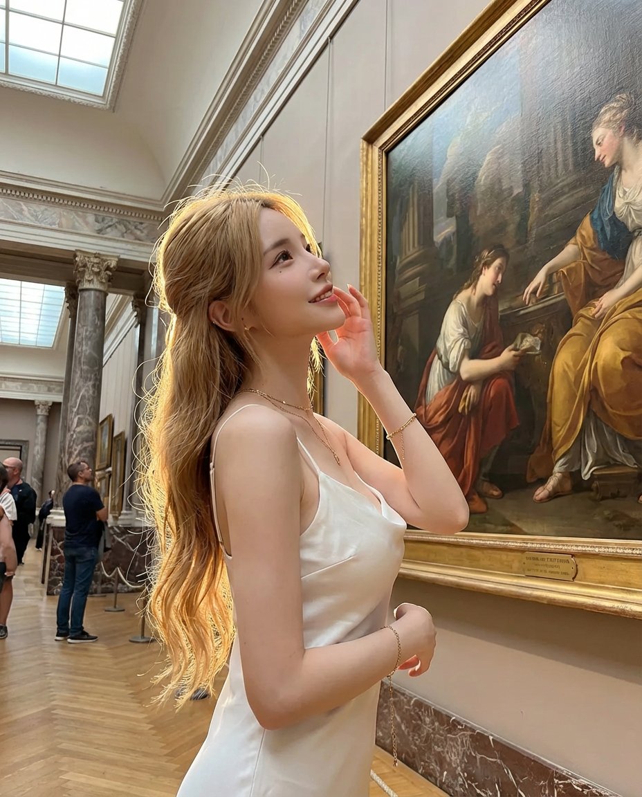 Golden Hour Art Museum Portrait Prompt — Nano Banana Pro AI Generated Image