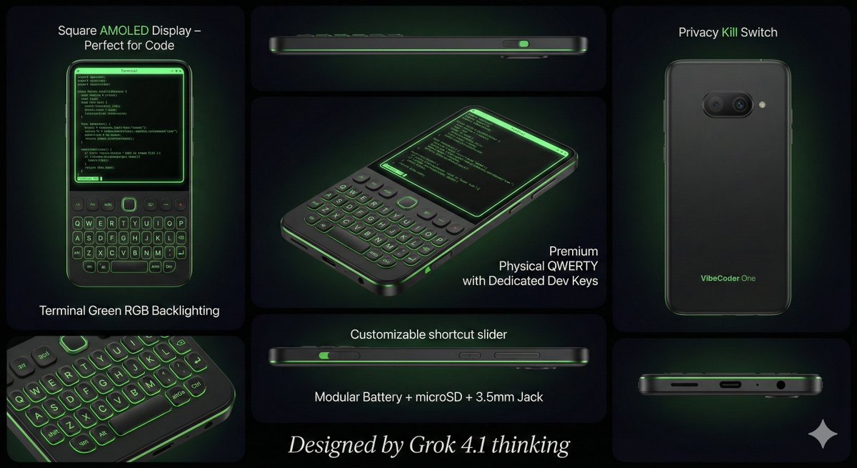 Vibe Coder Keyboard Phone Design Task — Nano Banana Pro AI Generated Image