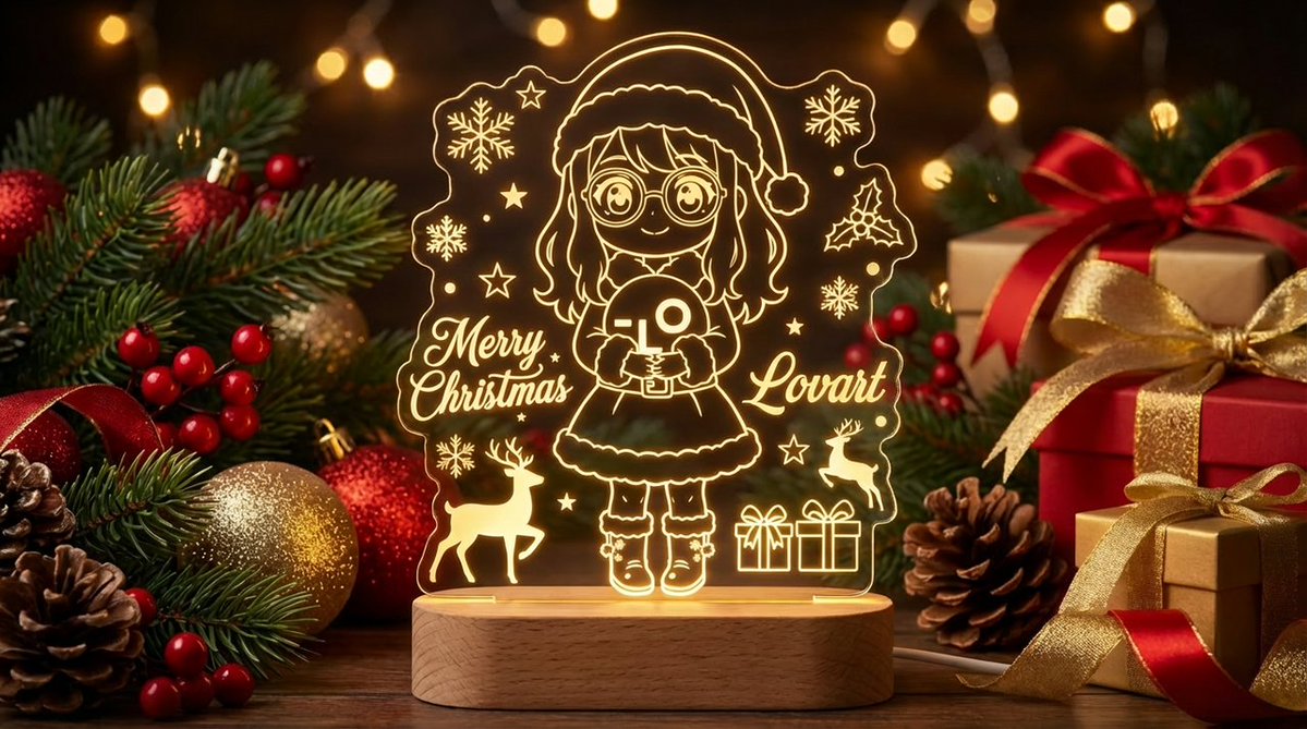 Laser Engraved Acrylic LED Stand Product Photography Prompt — Nano Banana Pro AI Generated Image