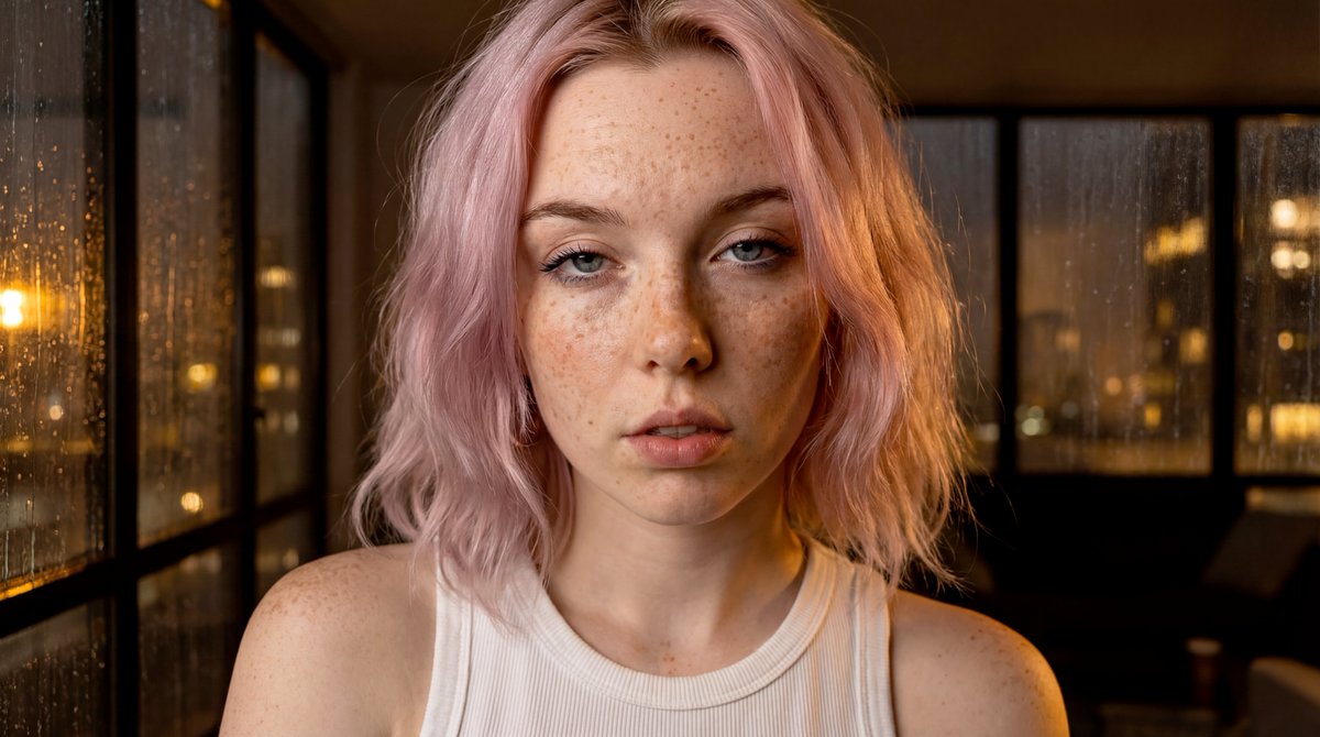 Cinematic Pastel Pink Hair Portrait Prompt — Nano Banana Pro AI Generated Image