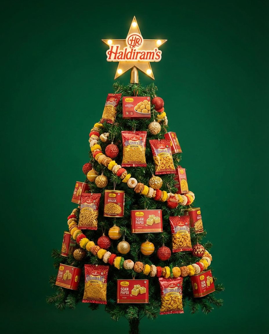 Christmas Tree Branding Template Prompt — Nano Banana Pro AI Generated Image