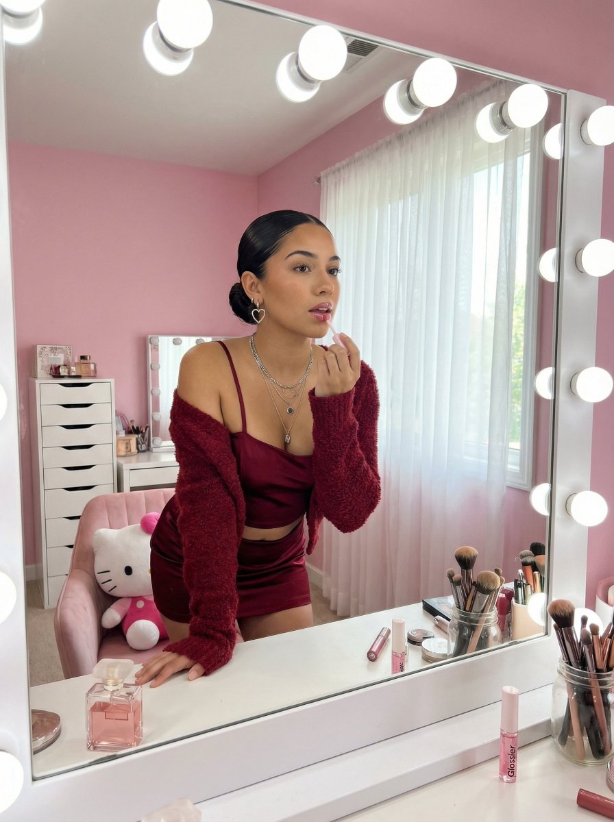 Coquette Aesthetic Vanity Selfie Prompt — Nano Banana Pro AI Generated Image