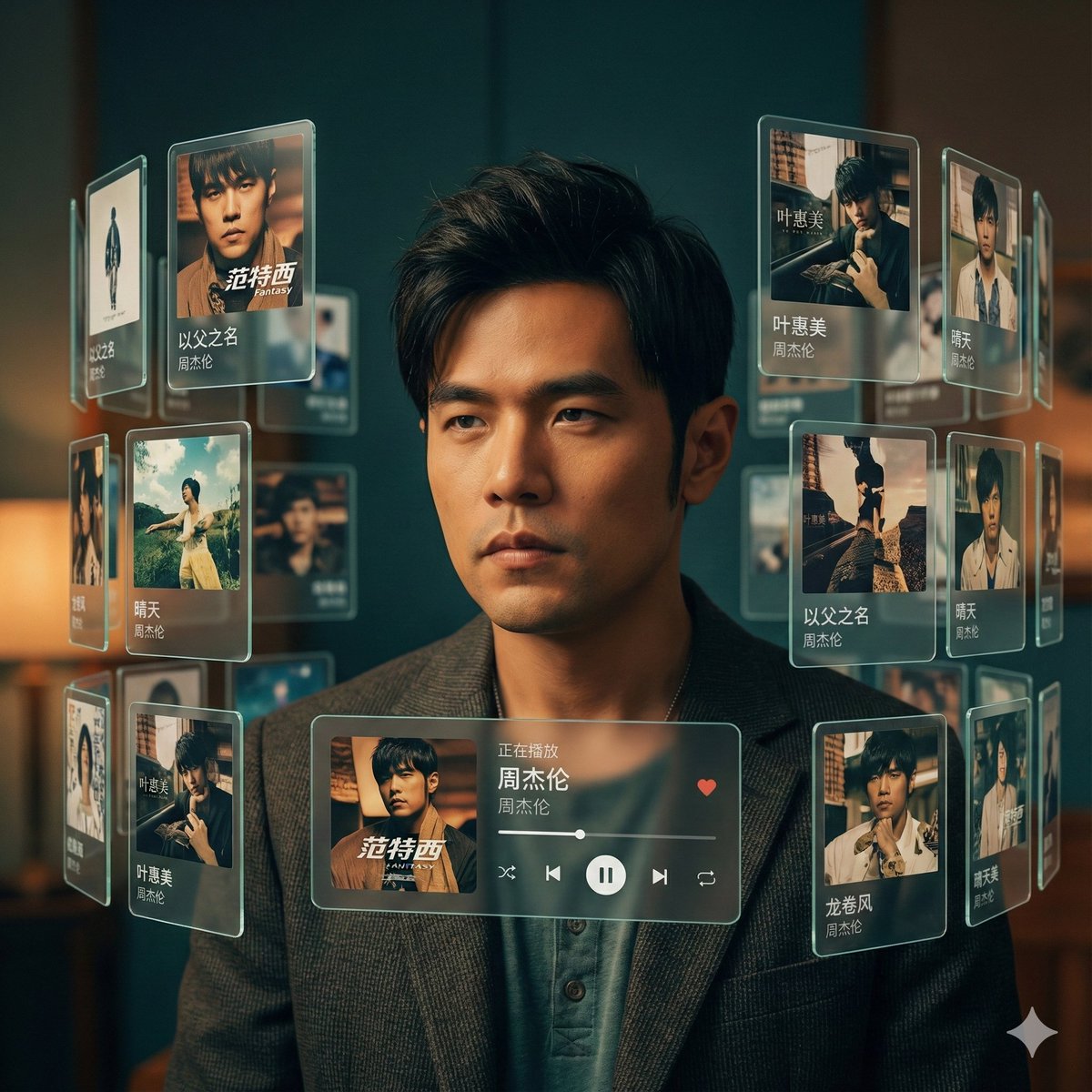 Singer AR Floating Play Card Effect — Nano Banana Pro AI Generated Image