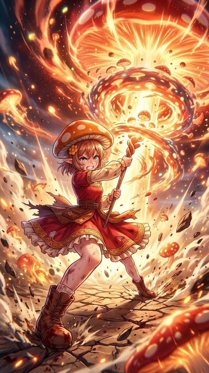 Ultimate Mushroom Crusher Illustration Prompt — Nano Banana Pro AI Generated Image