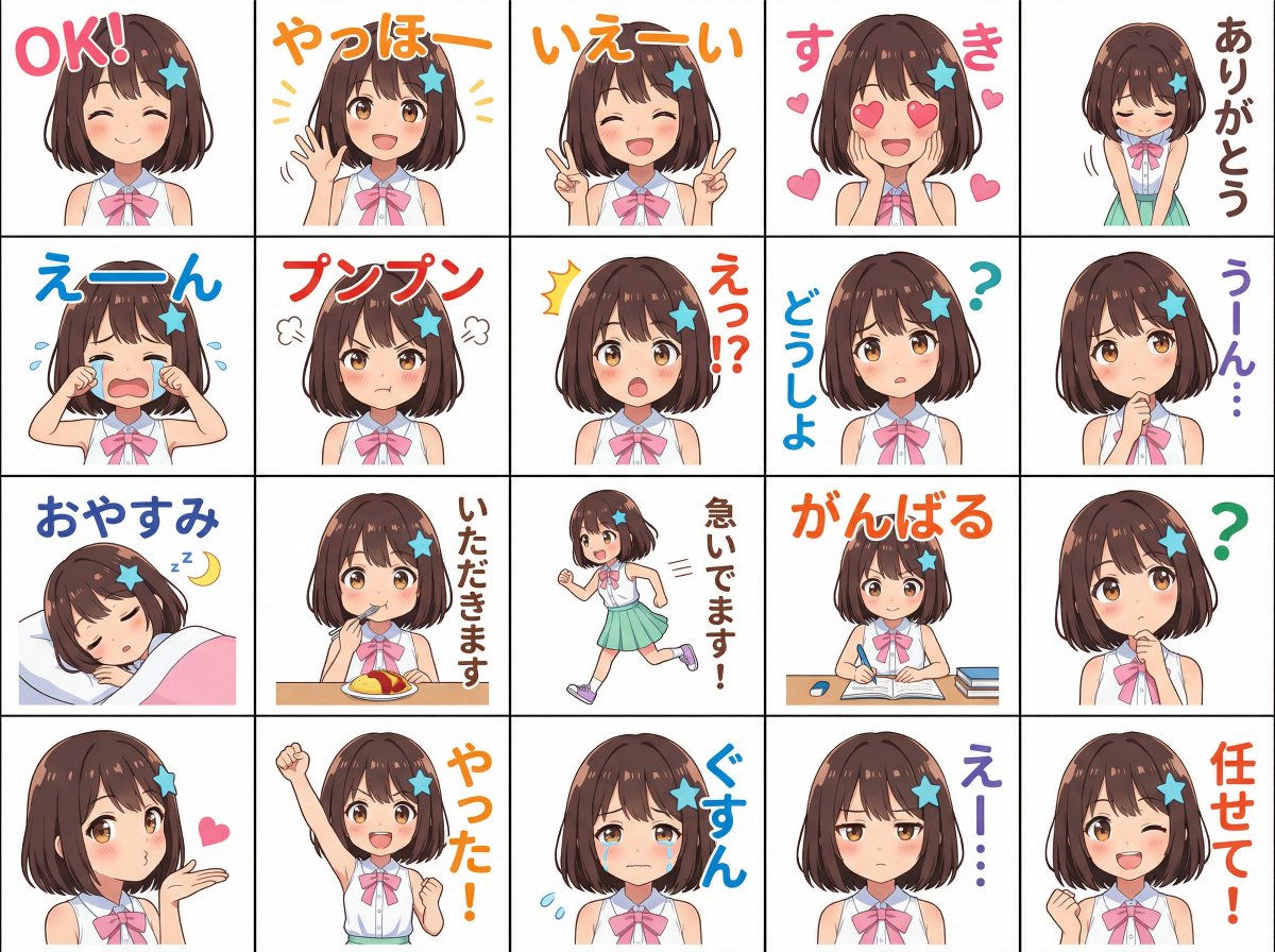 Messenger sticker set from attached person — Nano Banana Pro AI Generated Image