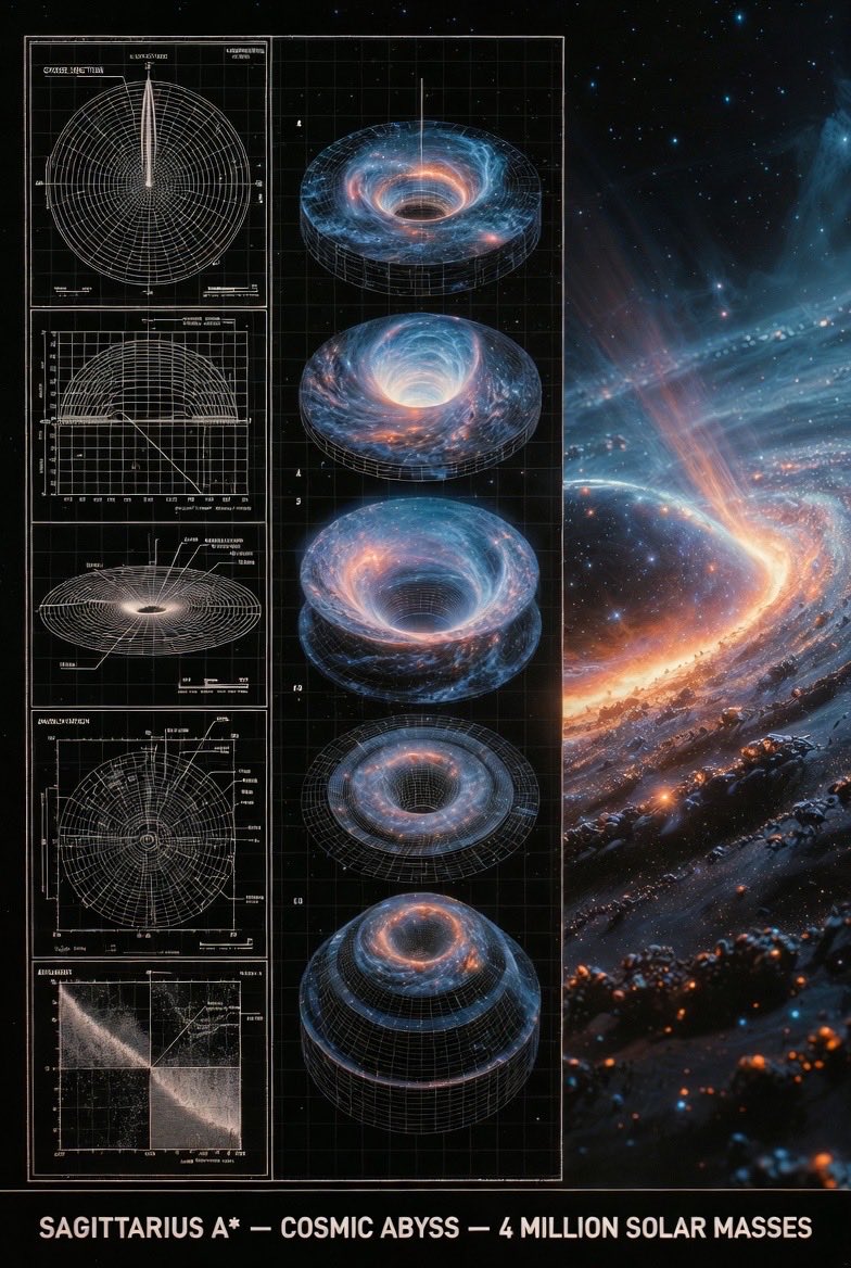 Supermassive Black Hole Museum Presentation Board — Nano Banana Pro AI Generated Image