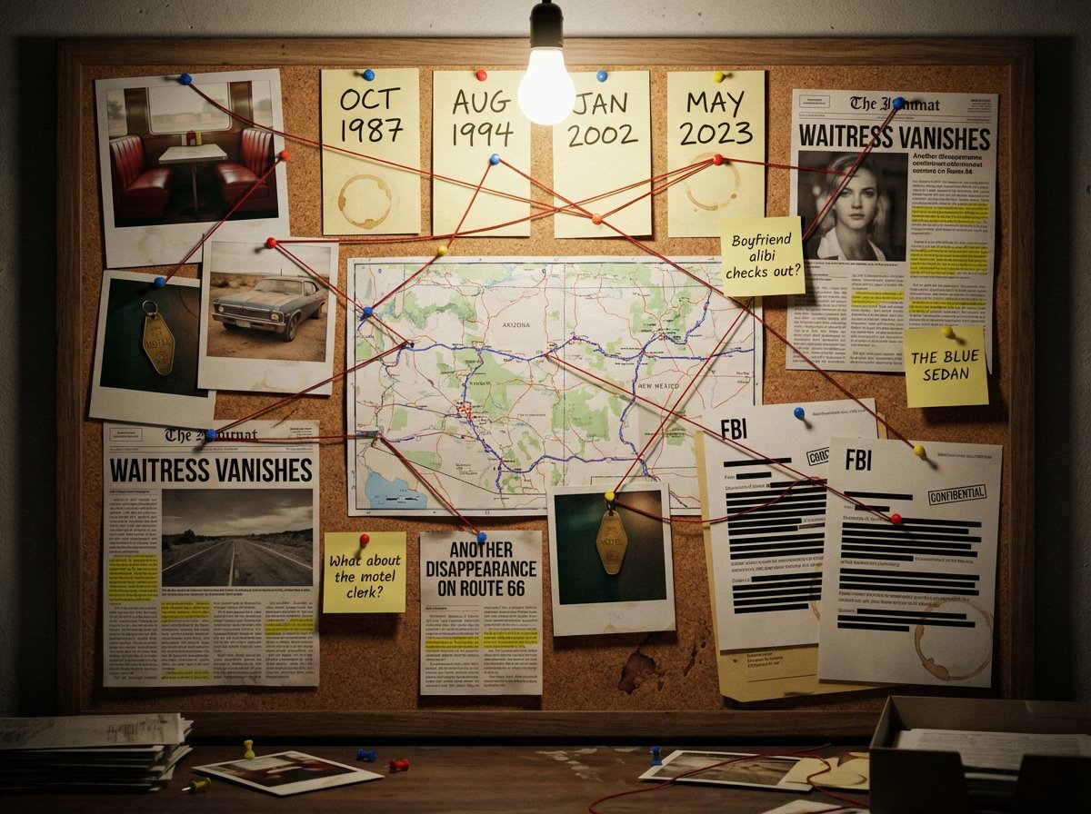Noir Detective Evidence Board Visualization — Nano Banana Pro AI Generated Image