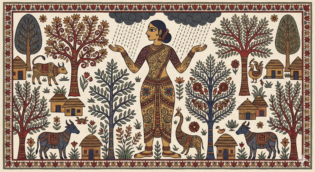 Indian Folk Art Depiction Prompt — Nano Banana Pro AI Generated Image