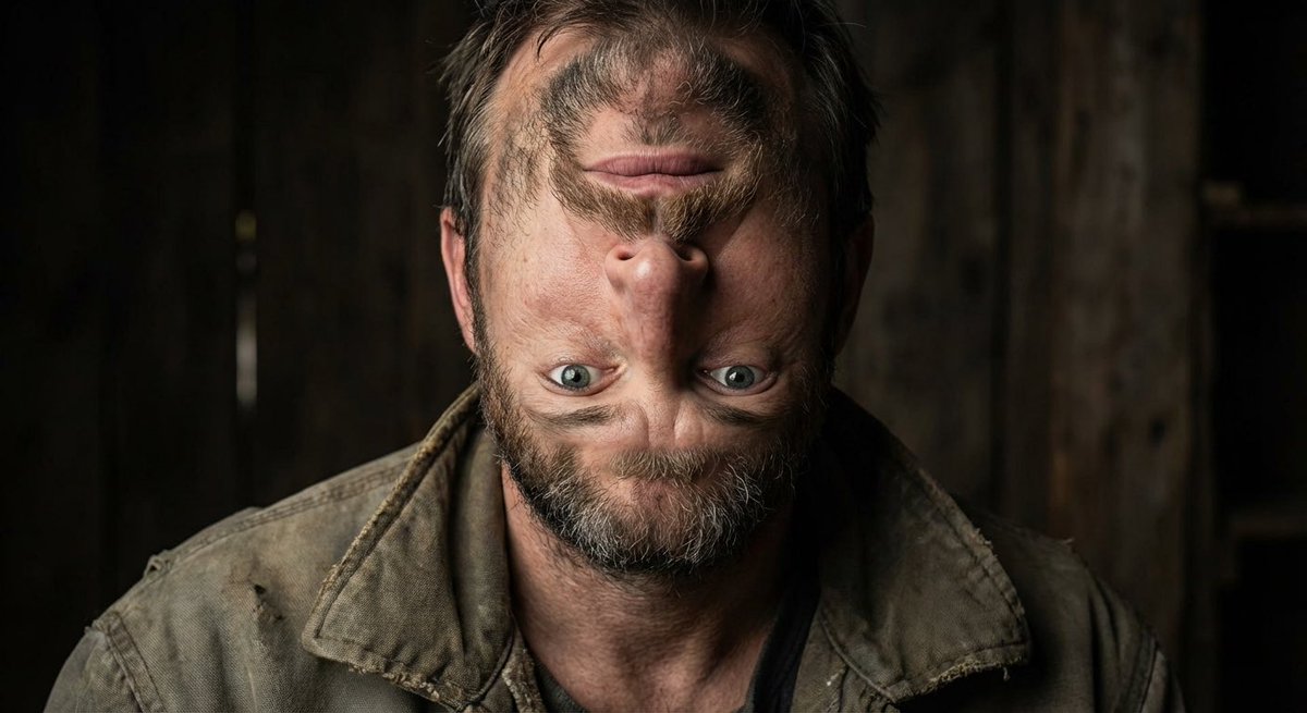 Surreal upside-down face portrait — Nano Banana Pro AI Generated Image