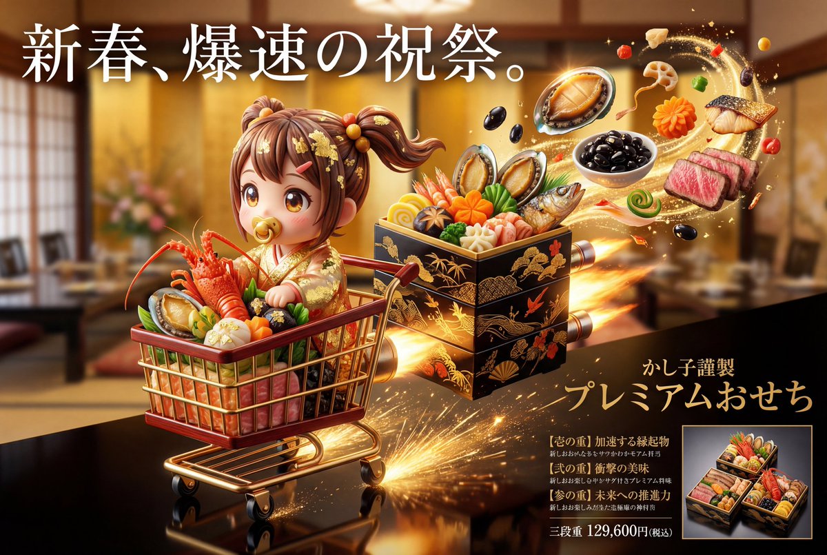Luxury Osechi (New Year's Food) Key Visual Generation Prompt — Nano Banana Pro AI Generated Image