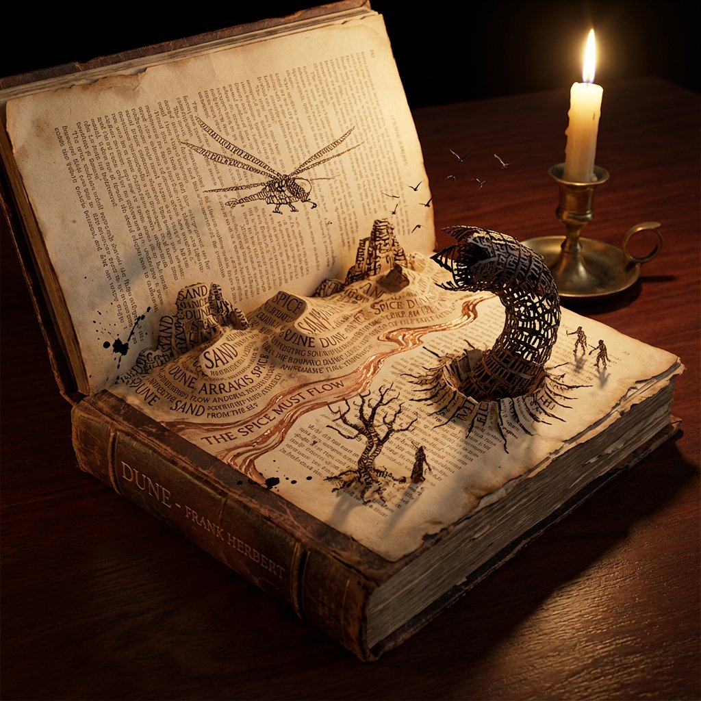 Storybook Typography Diorama Prompt (Dune) — Nano Banana Pro AI Generated Image