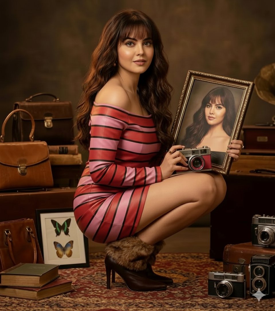 Vintage Studio Portrait with Picture-in-Picture Effect — Nano Banana Pro AI Generated Image