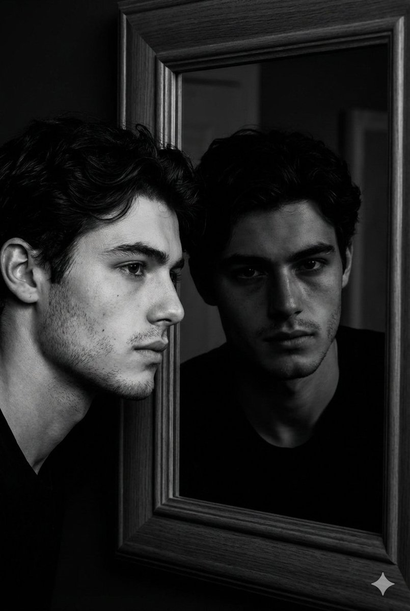 Noir Mirror Reflection Portrait — Nano Banana Pro AI Generated Image