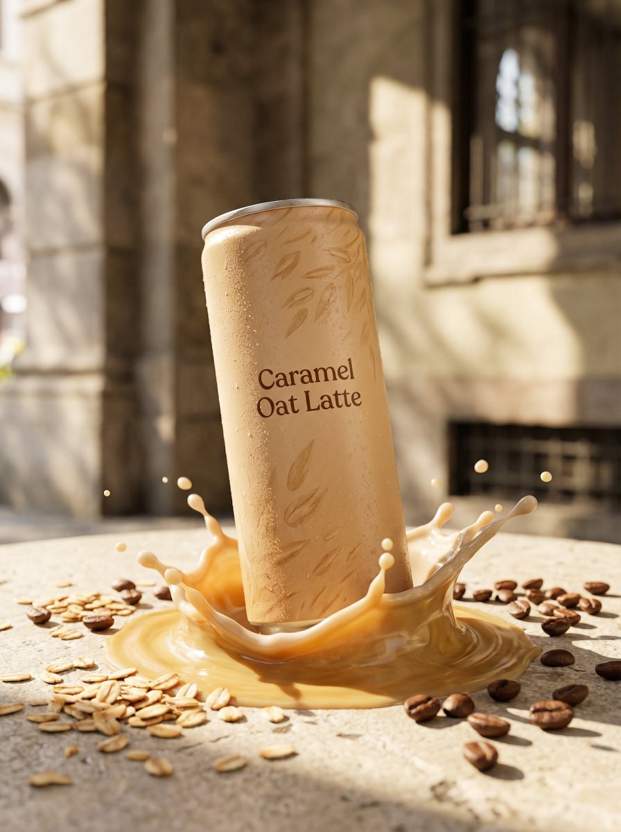 Premium Beverage Product Photography: Golden Peach Fizz — Nano Banana Pro AI Generated Image