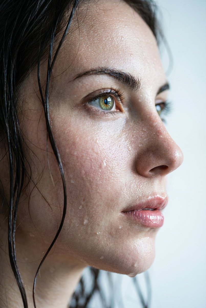 Hyper-Realistic Wet Skin Portrait — Nano Banana Pro AI Generated Image
