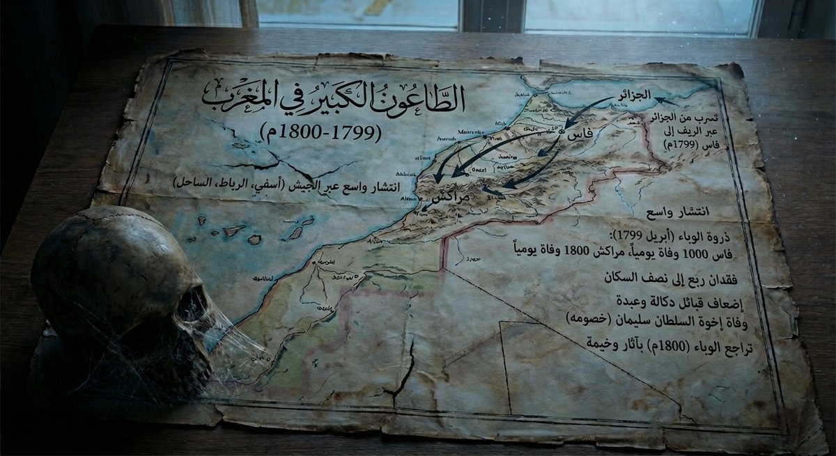 Map of Morocco during the 1799–1800 plague — Nano Banana Pro AI Generated Image