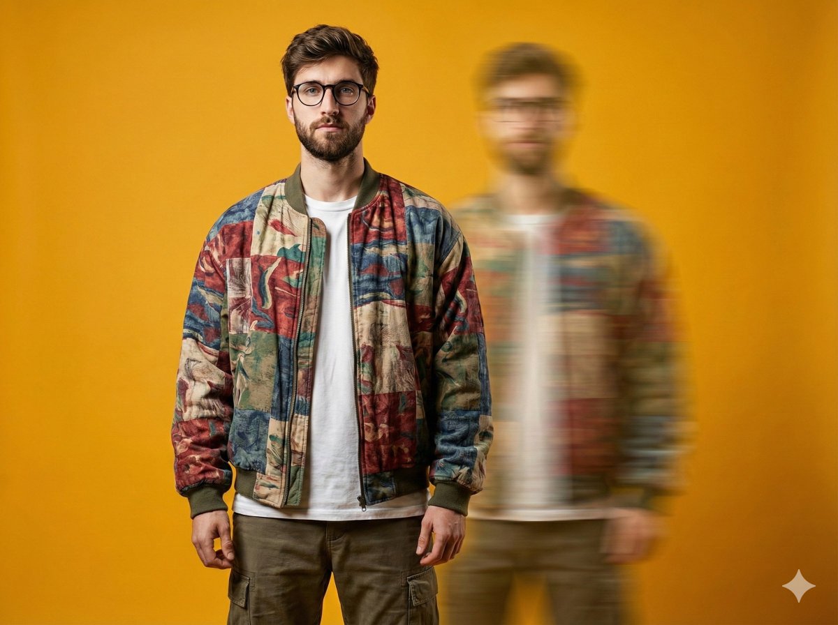 Avant-Garde Fashion Portrait with Ghost Duplicate — Nano Banana Pro AI Generated Image