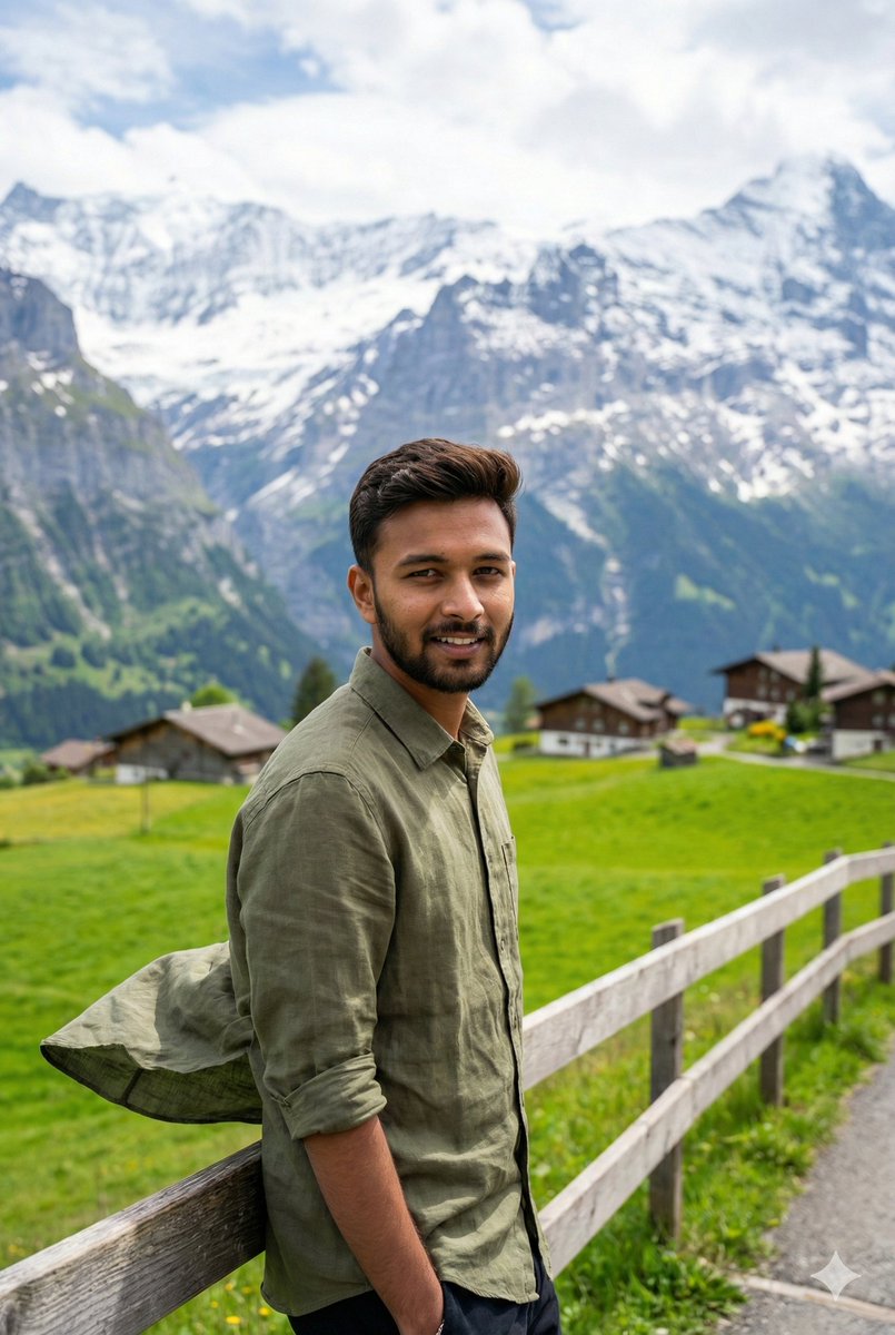 Serene Mountain Trail Portrait — Nano Banana Pro AI Generated Image