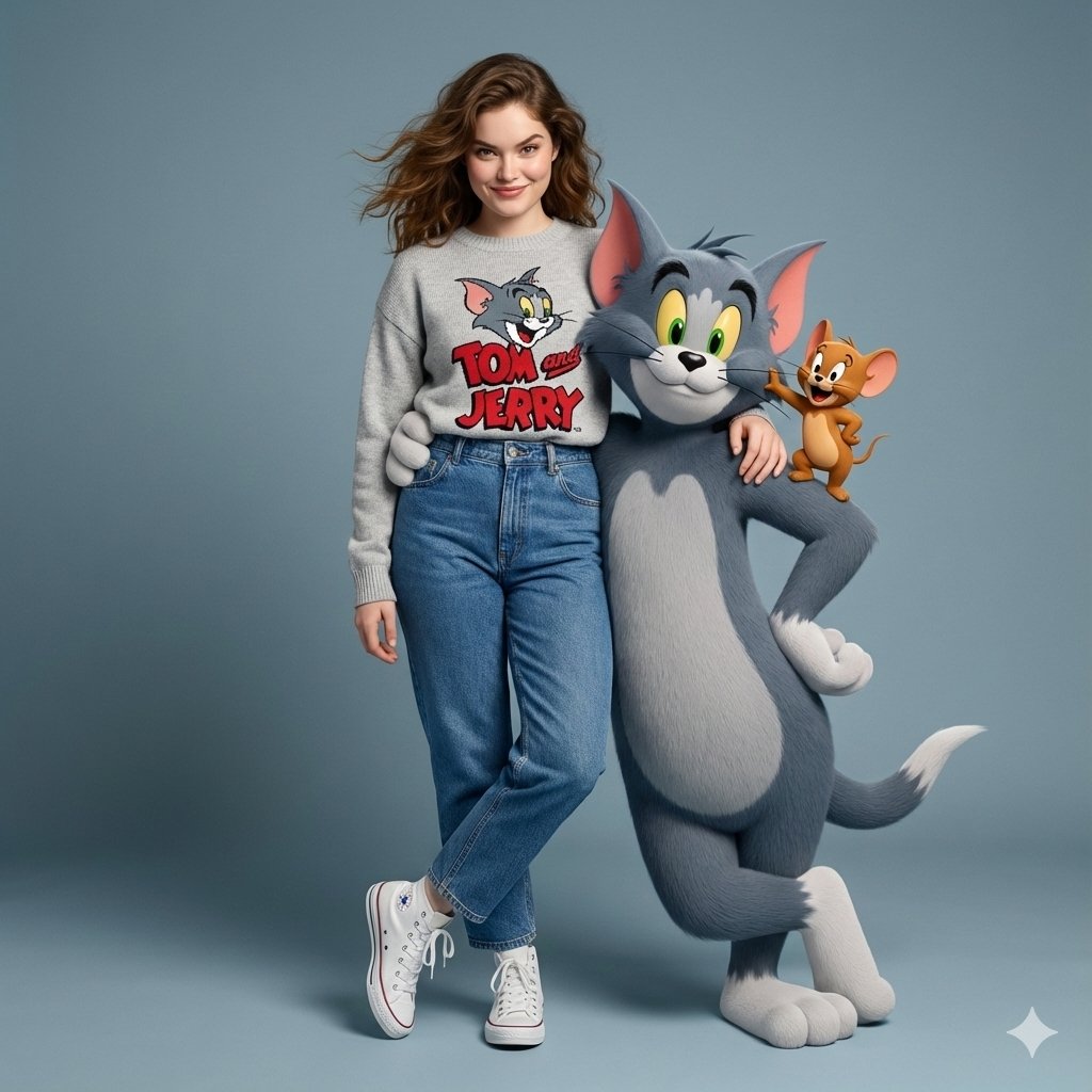 Hyper-Realistic Tom & Jerry Interaction Portrait — Nano Banana Pro AI Generated Image