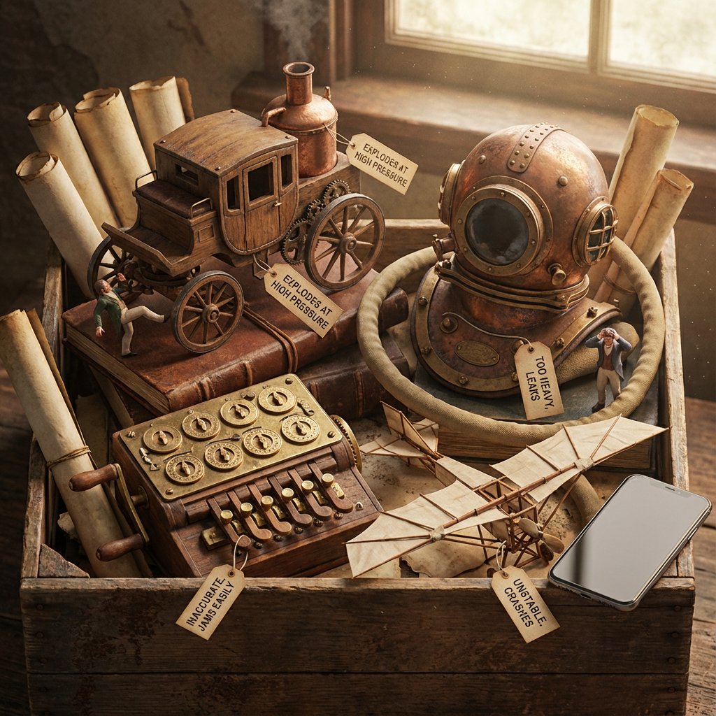 Historical Archivist Prompt for Flawed Inventions — Nano Banana Pro AI Generated Image