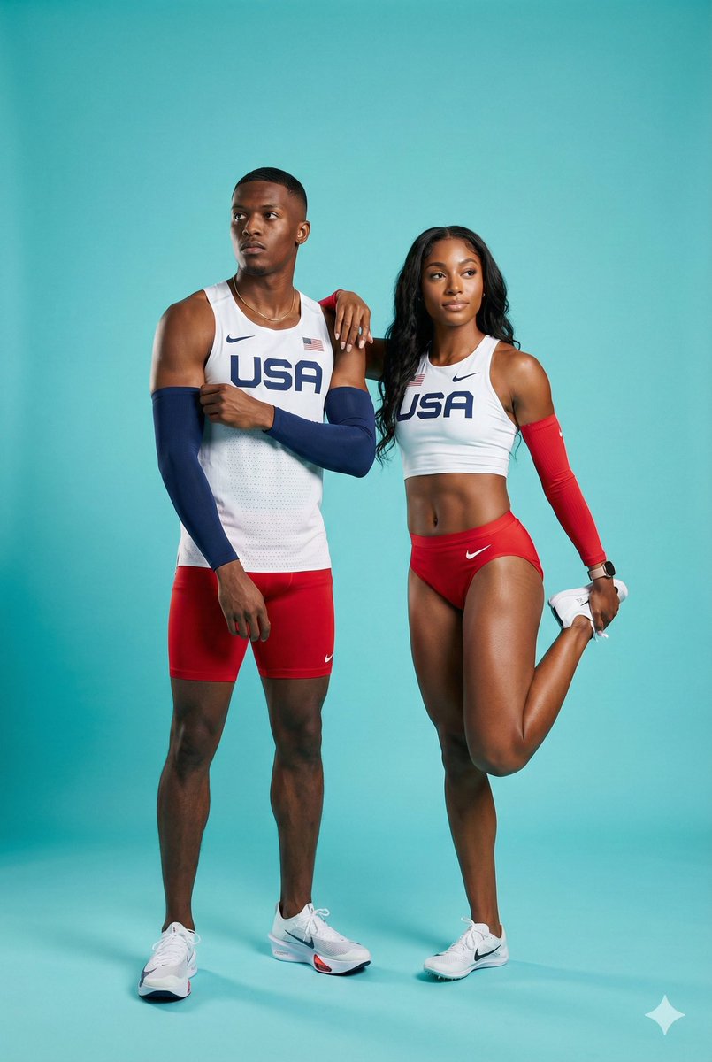 Ultra-Photorealistic Team USA Track Athletes Portrait — Nano Banana Pro AI Generated Image