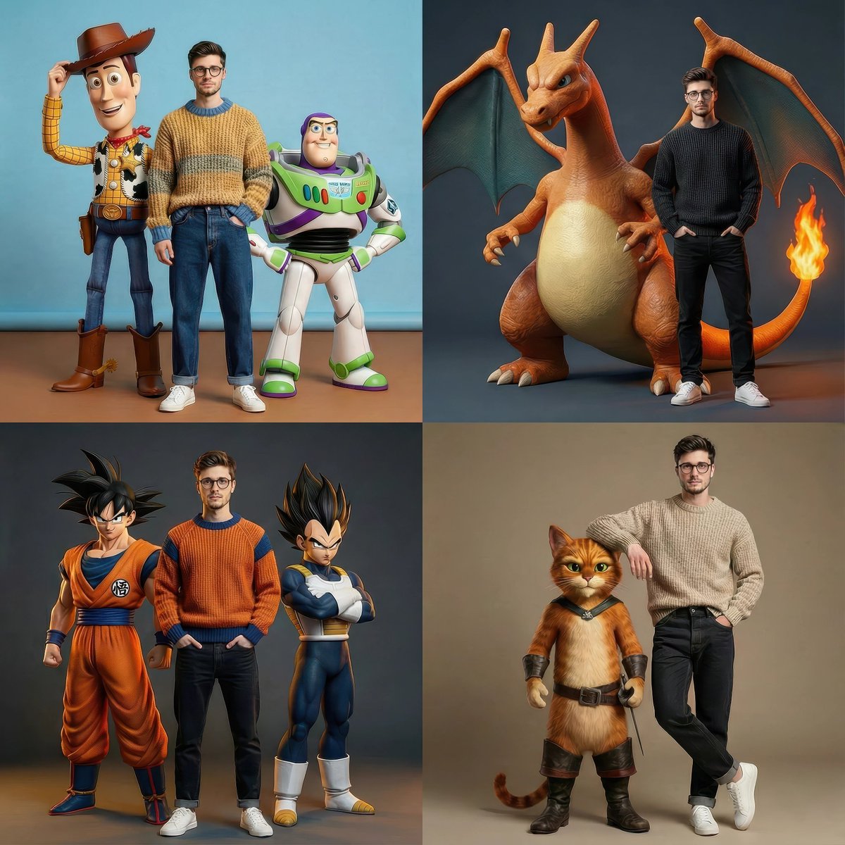 Hyperrealistic Fashion Editorial with Animated Characters — Nano Banana Pro AI Generated Image