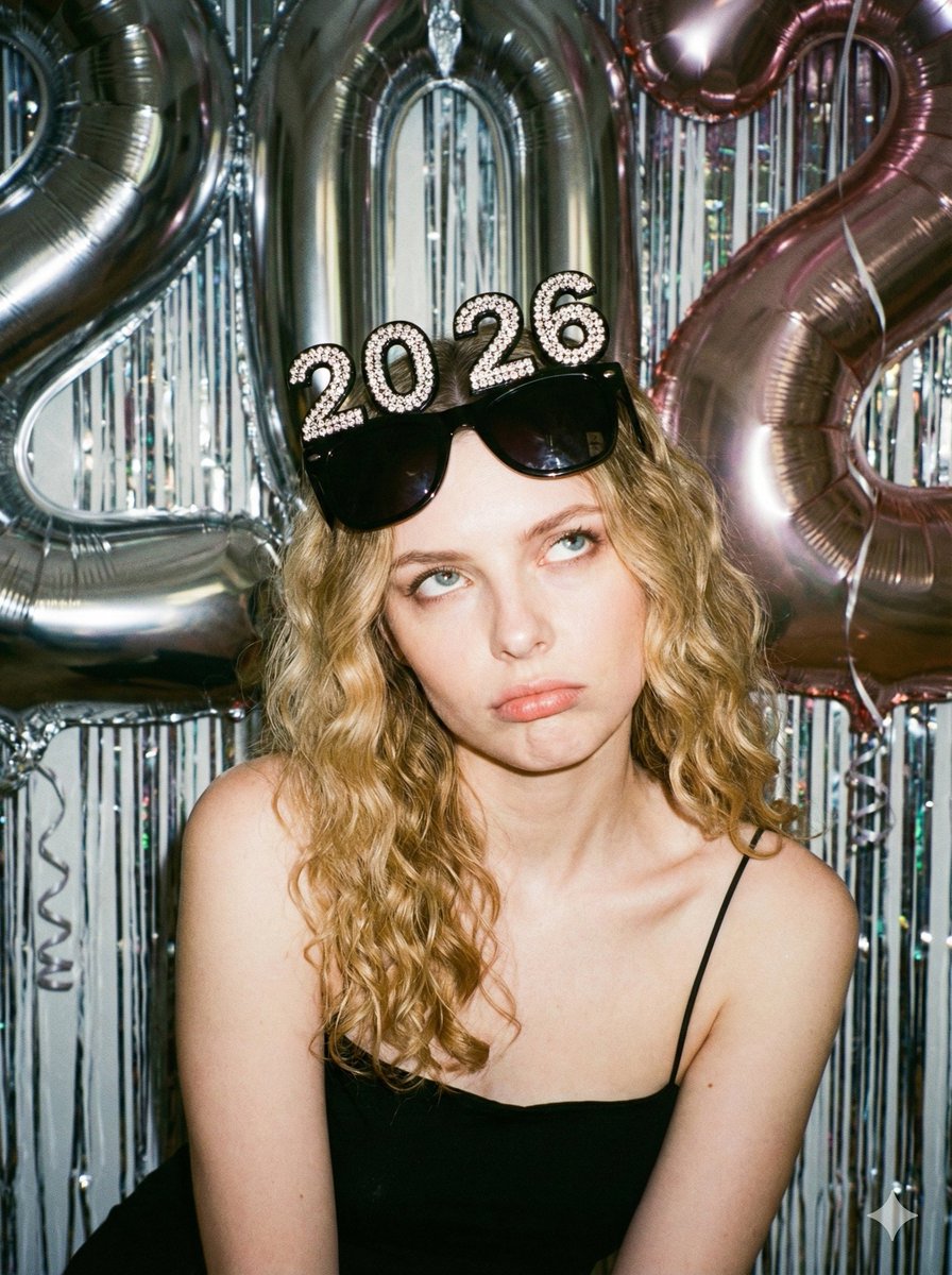 Disposable Camera Style Candid Portrait for New Year 2026 — Nano Banana Pro AI Generated Image