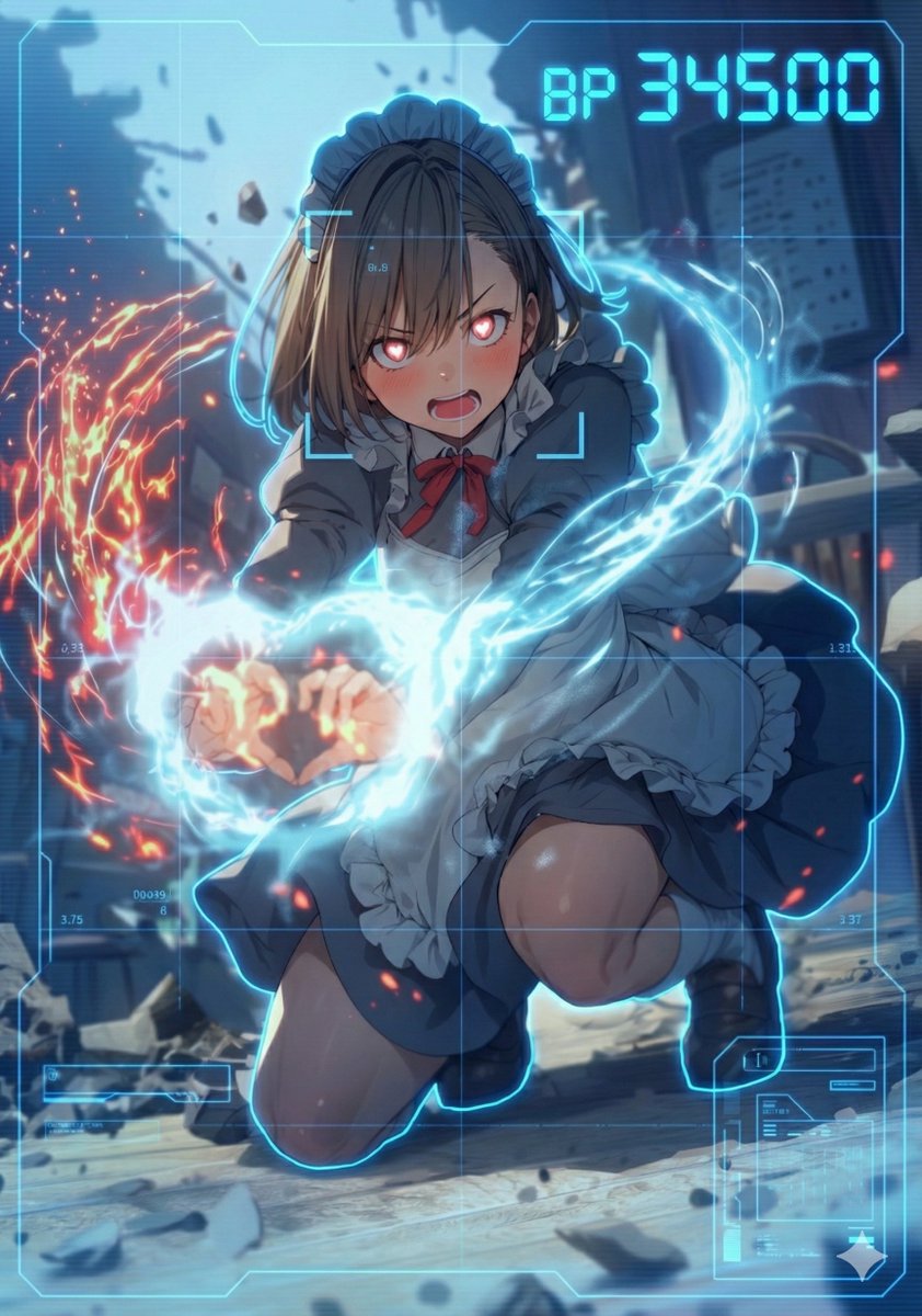 HUD battle power overlay for any character image — Nano Banana Pro AI Generated Image