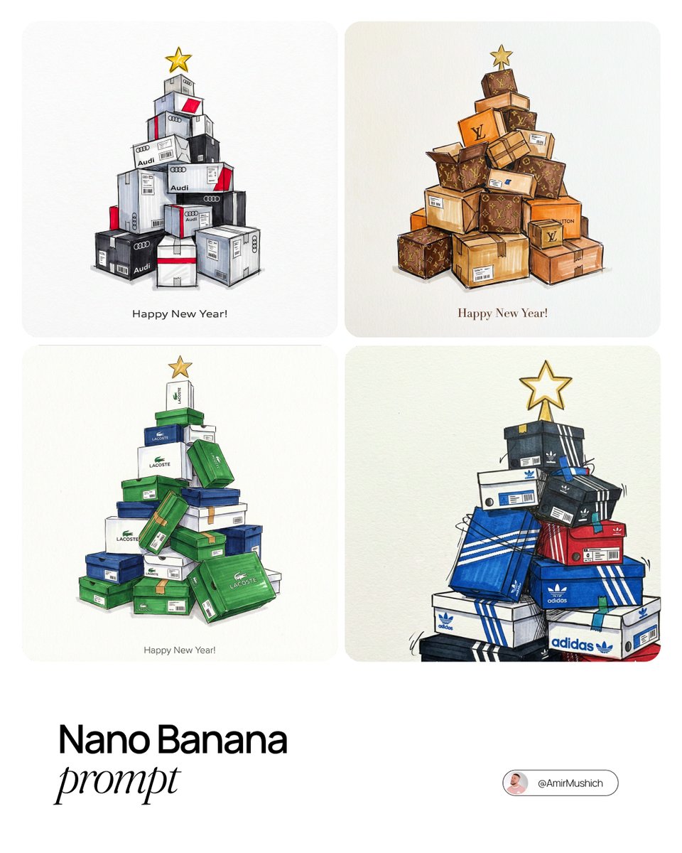 Branded gifts postcard illustration prompt — Nano Banana Pro AI Generated Image