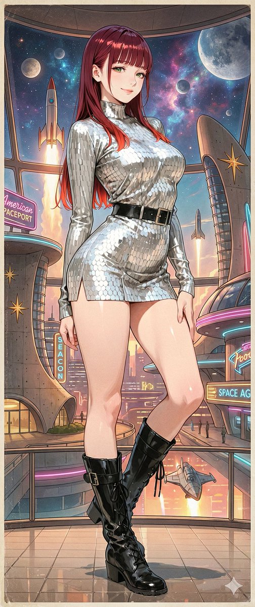 Retro-Future Pinup Background Conversion Prompt — Nano Banana Pro AI Generated Image