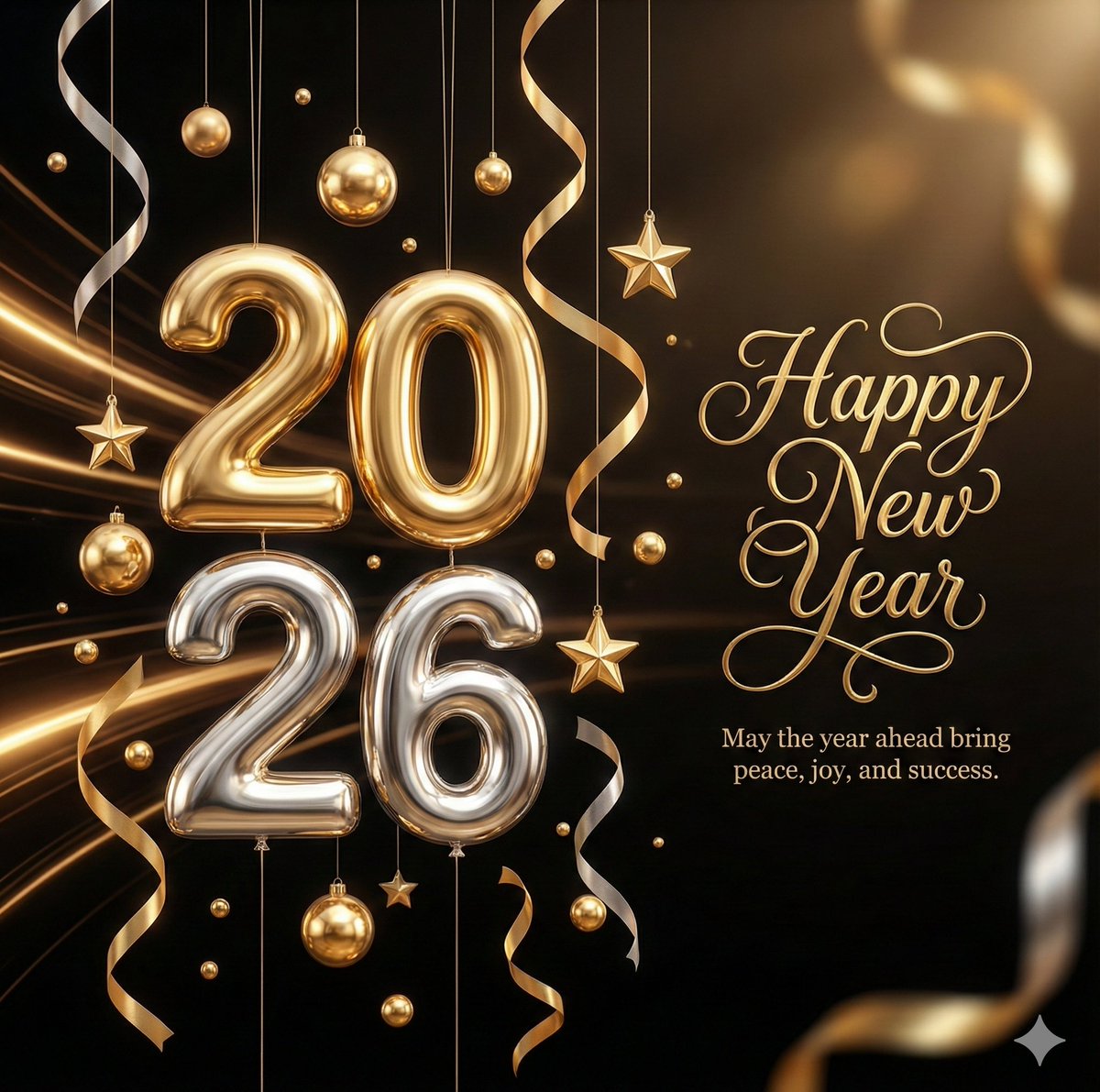 Luxury 3D Metallic New Year Wishes Artwork — Nano Banana Pro AI Generated Image