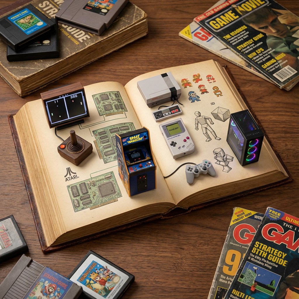 History of Gaming Diorama Book Template Prompt — Nano Banana Pro AI Generated Image