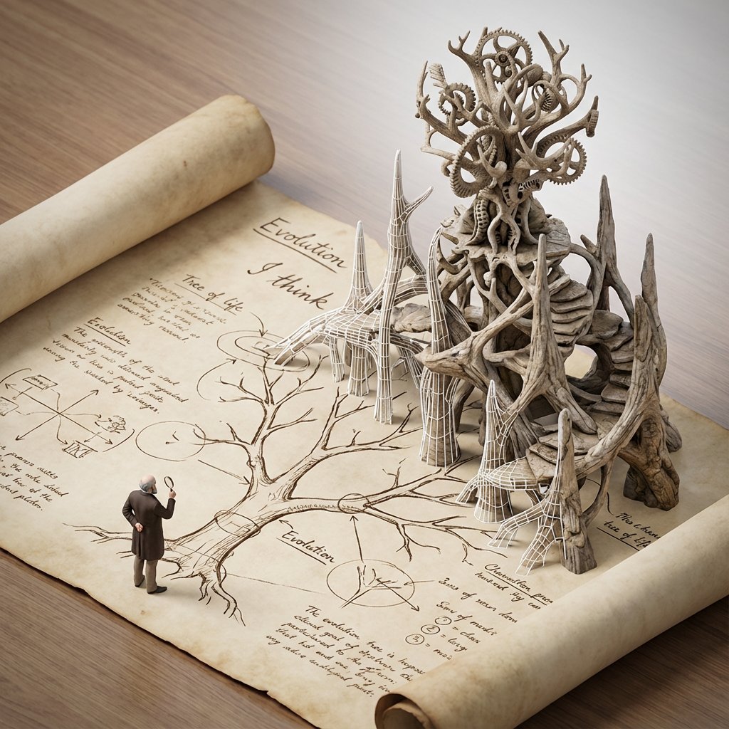 Scientific Theory Visualization: 2D to 3D Extrusion — Nano Banana Pro AI Generated Image