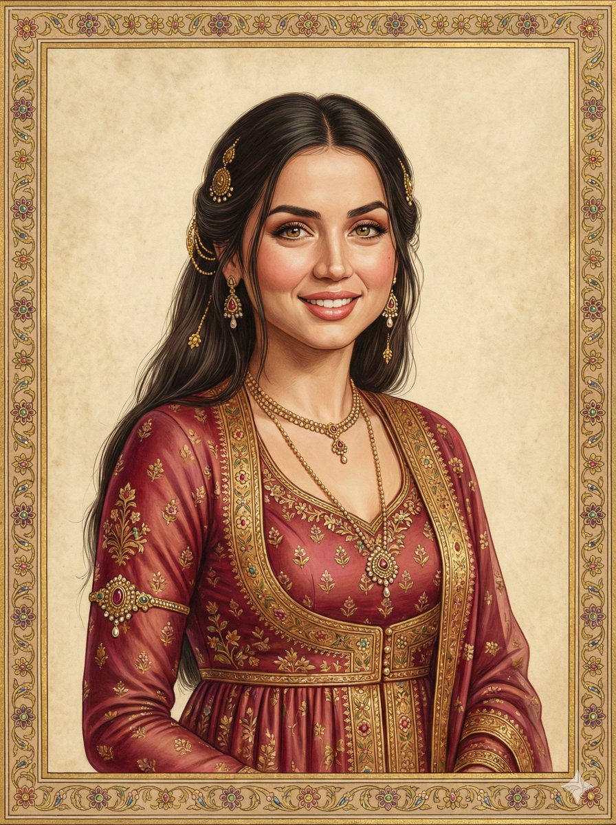 Indian Miniature Painting from Photo Reference — Nano Banana Pro AI Generated Image