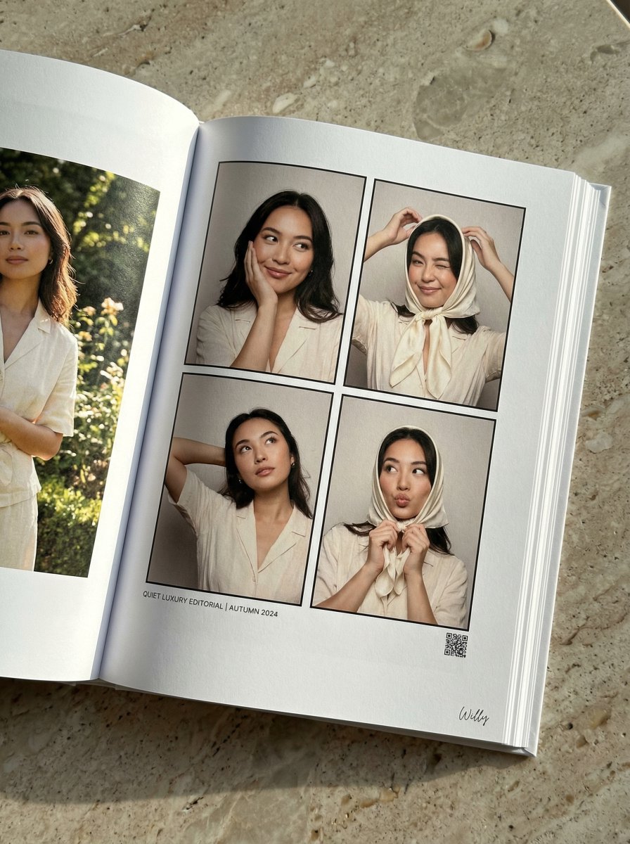 Quiet Luxury Editorial Photobook Spread — Nano Banana Pro AI Generated Image