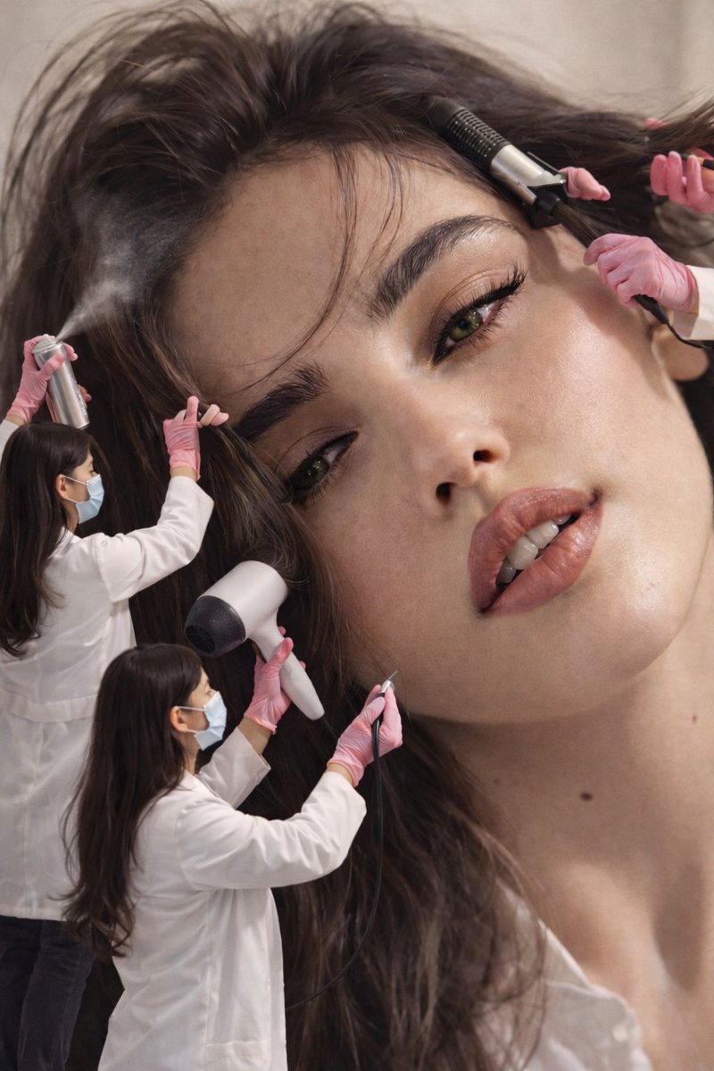 Surreal Editorial: Miniature Makeup Artists — Nano Banana Pro AI Generated Image