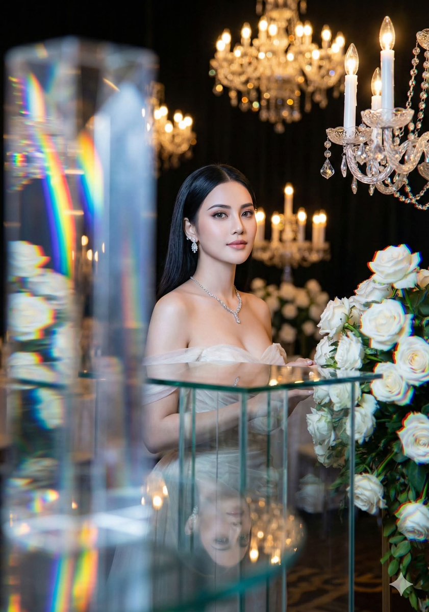 Refractive High Fashion Editorial Portrait — Nano Banana Pro AI Generated Image