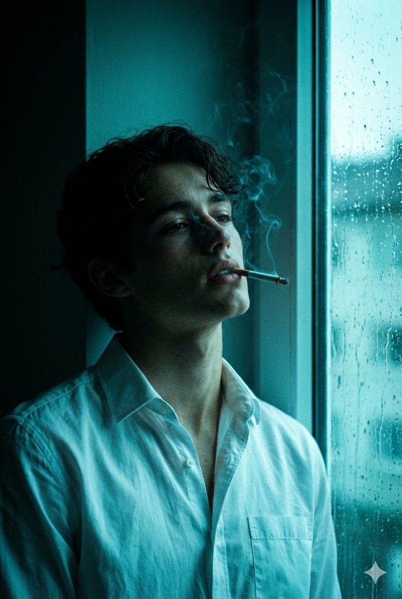 Cinematic Melancholy Portrait in Turquoise — Nano Banana Pro AI Generated Image