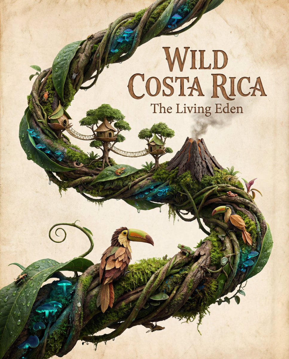 Miniature World in a Liquid Stroke Template — Nano Banana Pro AI Generated Image