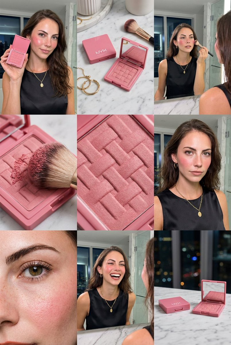 3x3 Grid Makeup Product Advertisement — Nano Banana Pro AI Generated Image