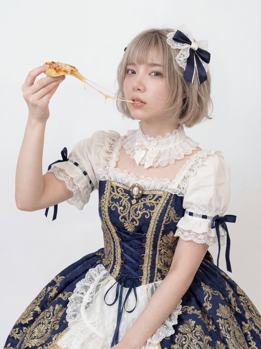 Professional Studio Headshot: Woman Eating Pizza — Nano Banana Pro AI Generated Image