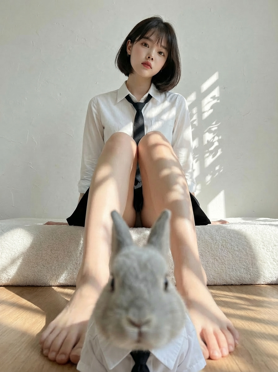 Rabbits wearing identical clothes — Nano Banana Pro AI Generated Image