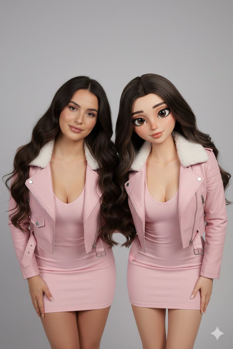 Realistic Human vs. 3D Character Side-by-Side Prompt — Nano Banana Pro AI Generated Image