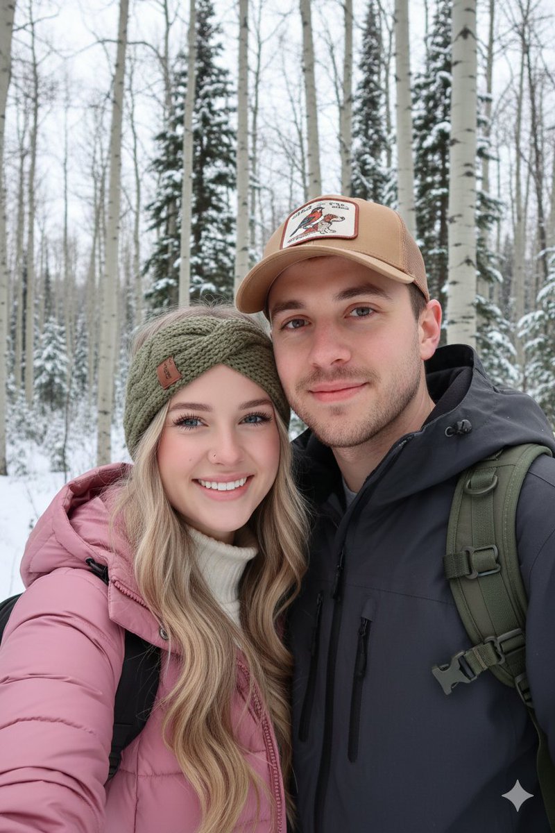 Winter Hiking Couple Selfie JSON Prompt — Nano Banana Pro AI Generated Image