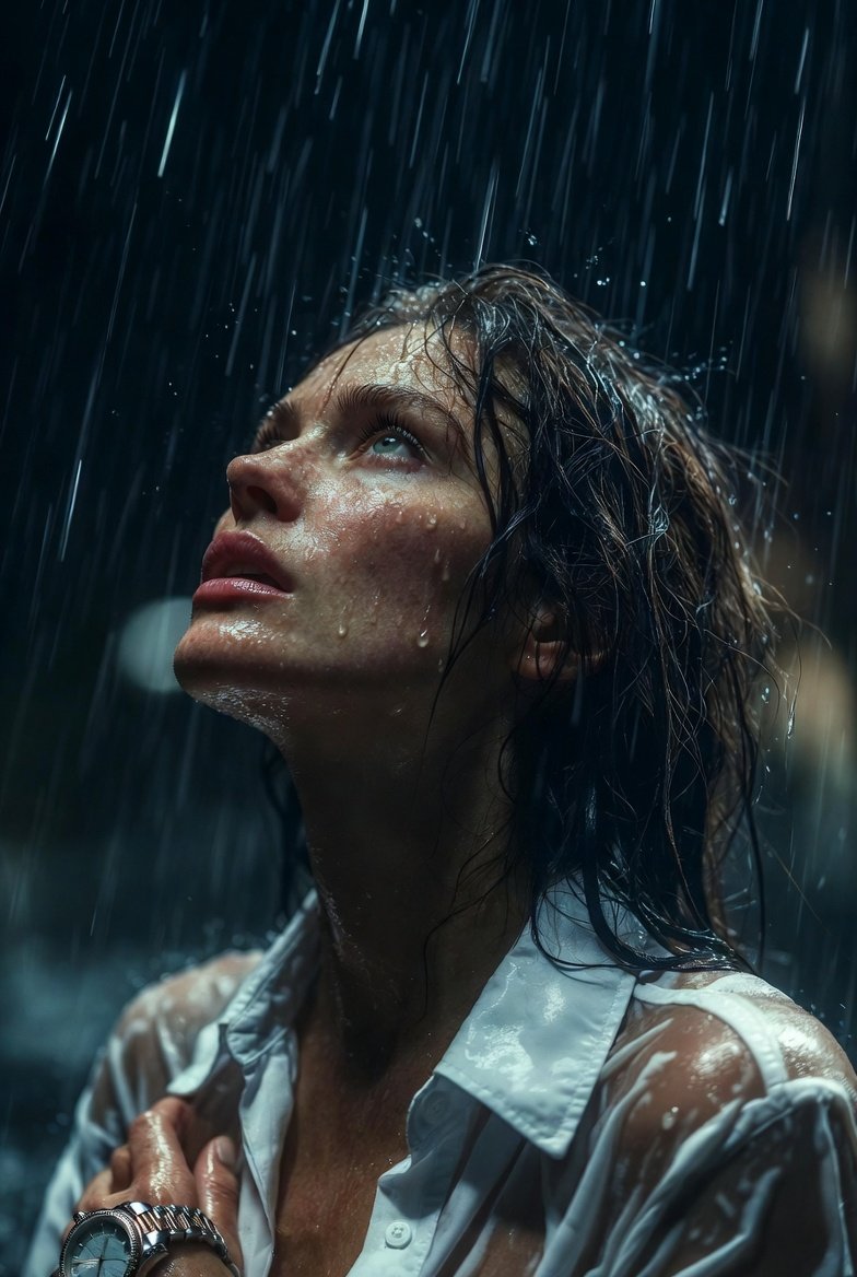 Hyper-Realistic Cinematic Night Rain Portrait JSON Prompt — Nano Banana Pro AI Generated Image